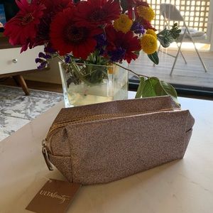 🌻Ulta Beauty Pink Glitter Cosmetic Bag